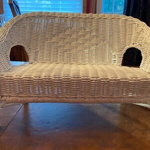 White Wicker Loveseat
